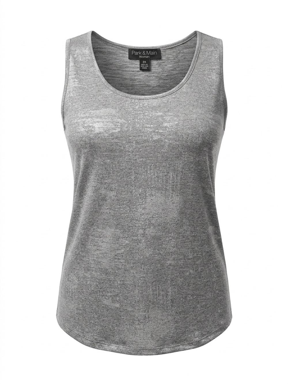 Women’s Shimmery Metalic Gray Scoop Neck Tank TopSz 2X NWT